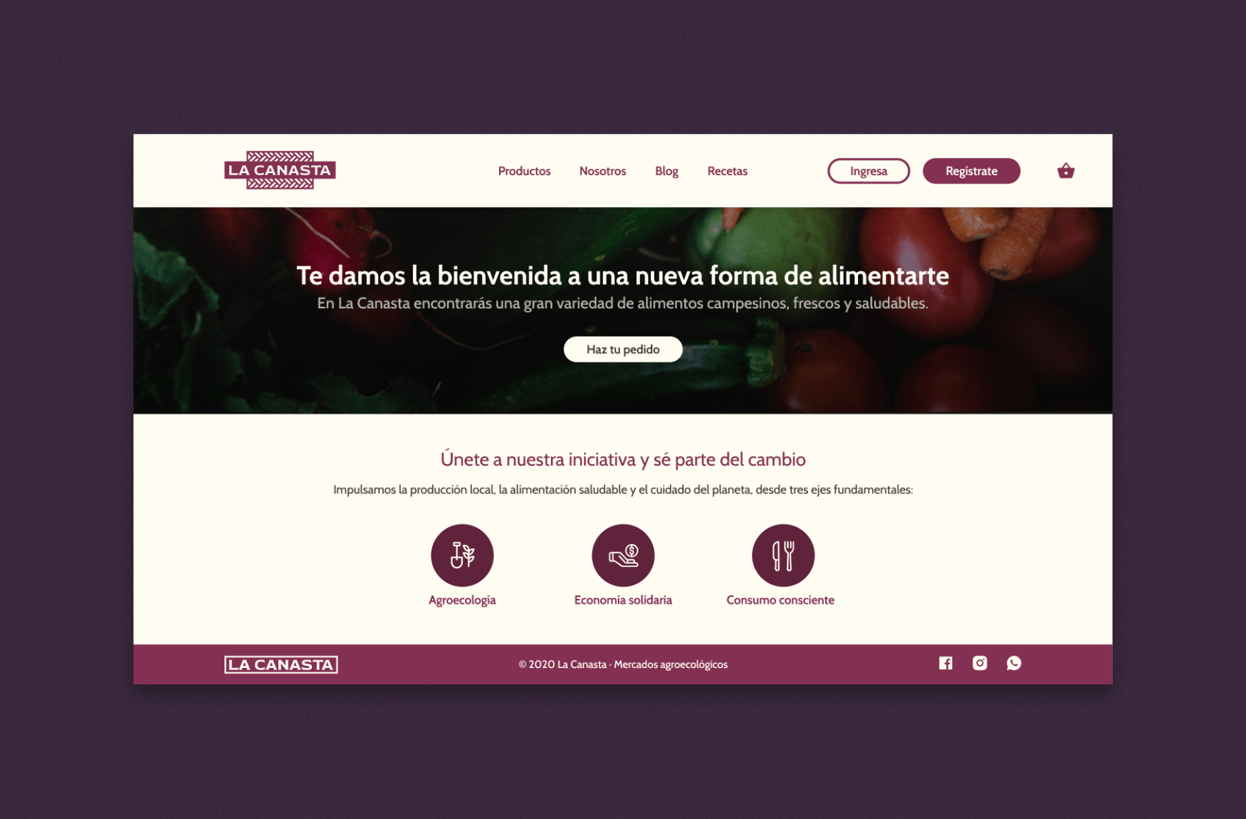 Proposed homepage for La Canasta