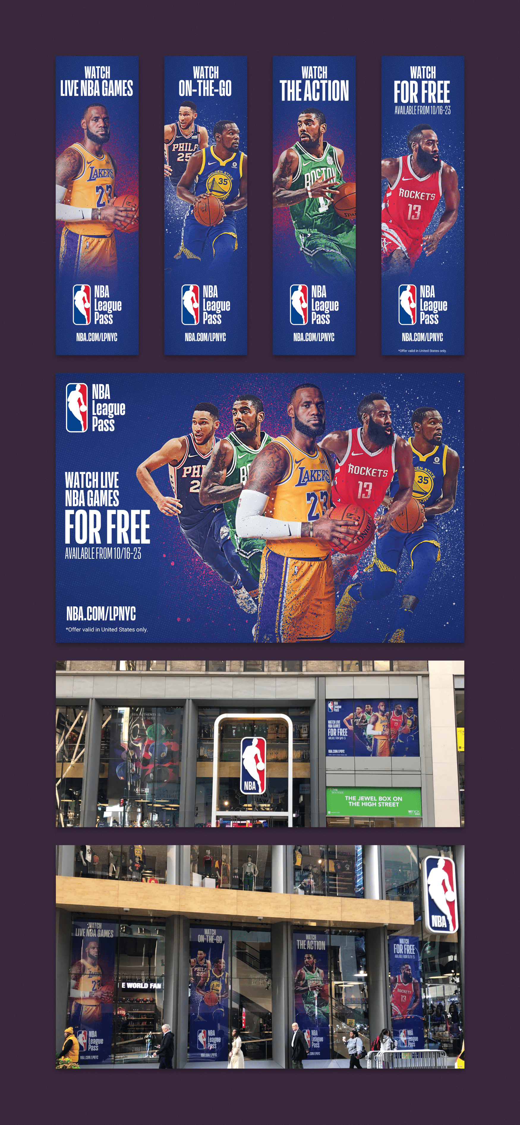 NBA League Pass banners at the NYC NBA Store